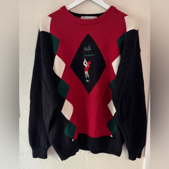 John Ashford Other - Vintage Argyle Golf Christmas Sweater Retro Sport Preppy Old Money Country Club